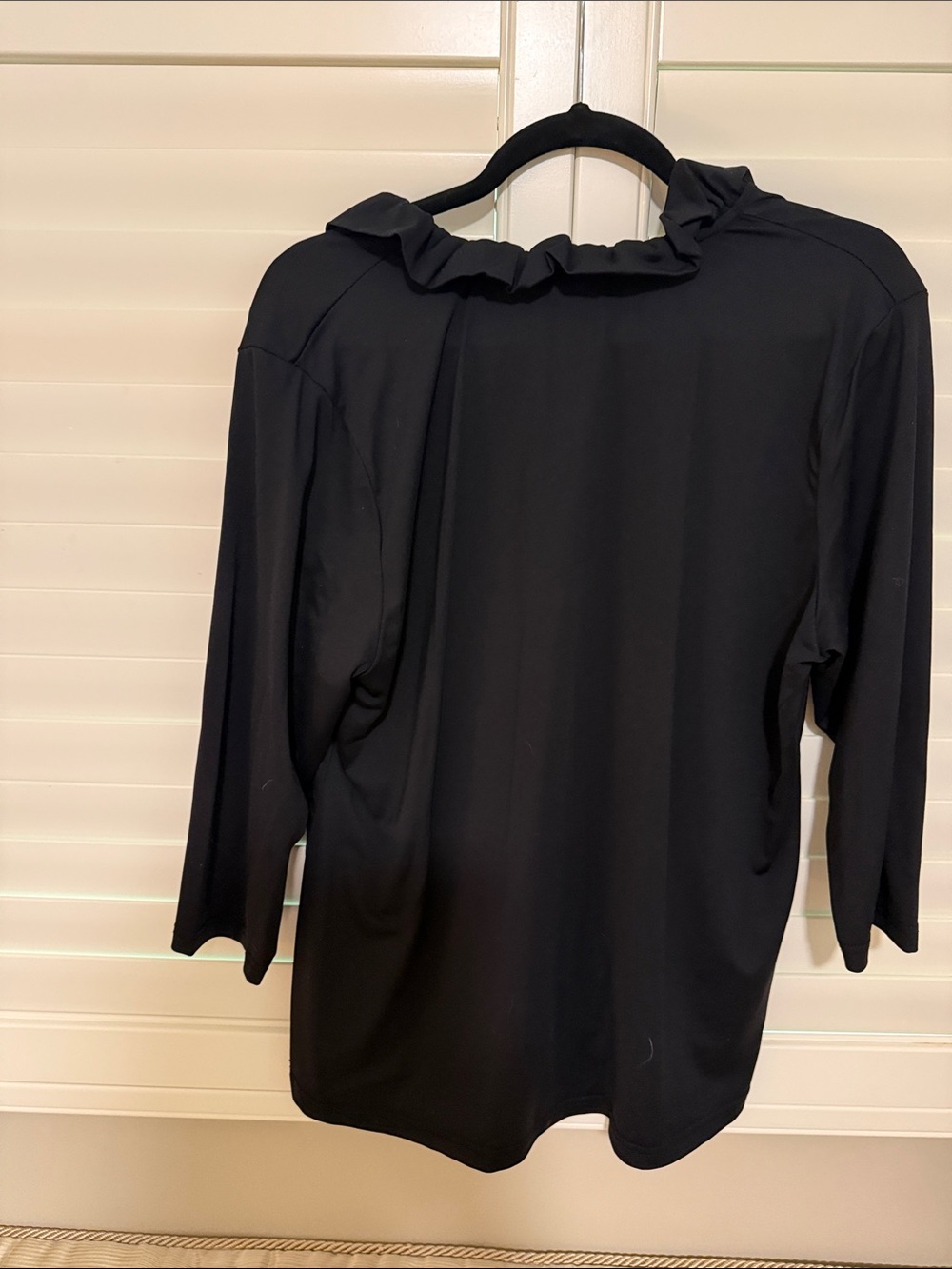 Lulu-B Black Ruffle Collar Long Sleeve Top - Picture 3 of 6